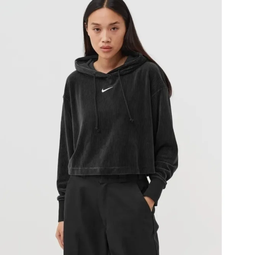 Nike black velour hoodie Sz M